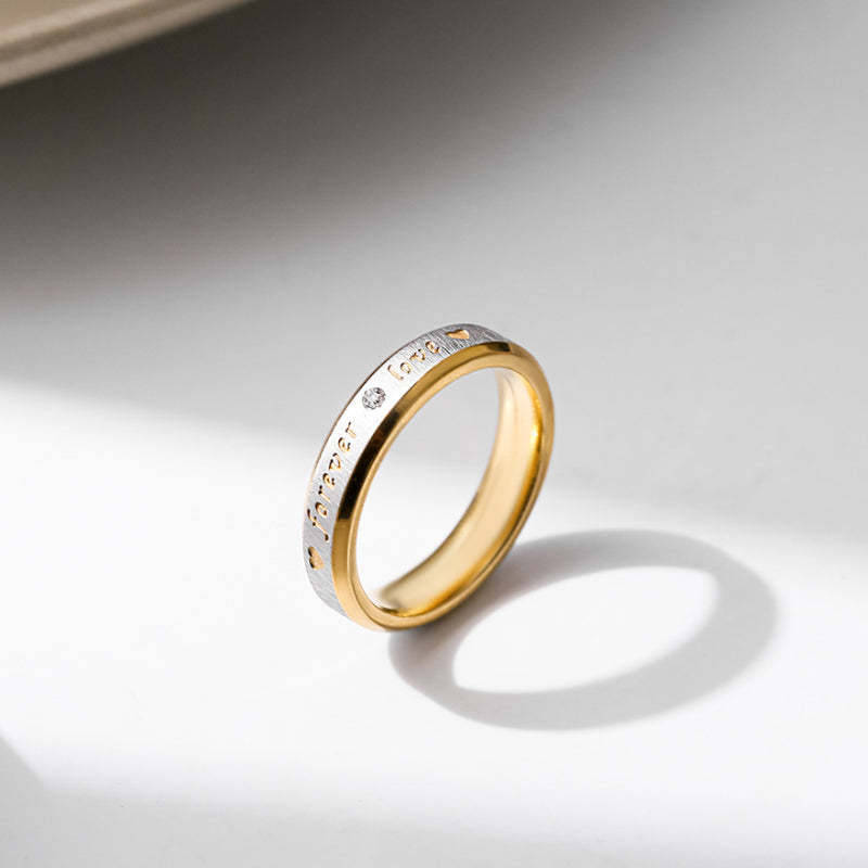 Matching Promise Rings Couple Stainless Steel Ring Jewelry Gift for Lovers - NameNecklace