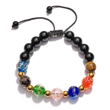 Luminous Gold Beads Six-Color Firefly Glass Braided Bracelet Glow in the Dark Luminous Bracelet - NameNecklace