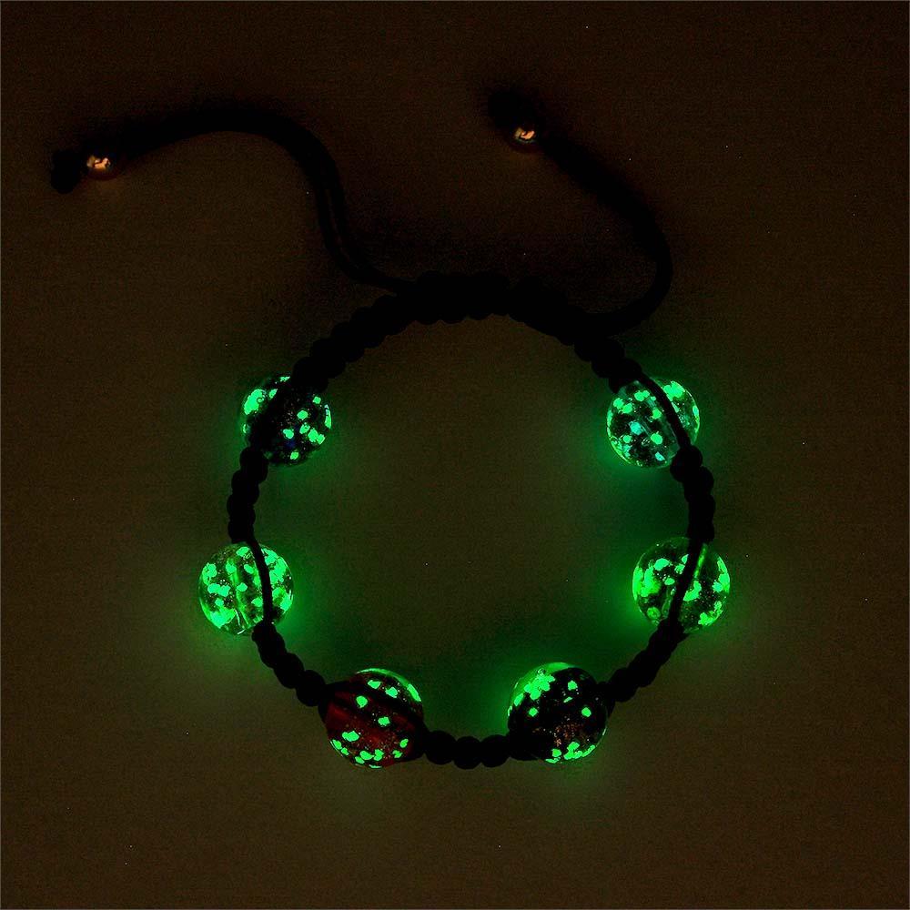 Six-Color Firefly Glass Braided Bracelet Glow in the Dark Luminous Bracelet - NameNecklace