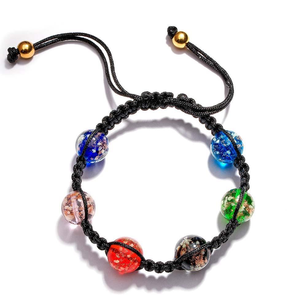 Six-Color Firefly Glass Braided Bracelet Glow in the Dark Luminous Bracelet - NameNecklace