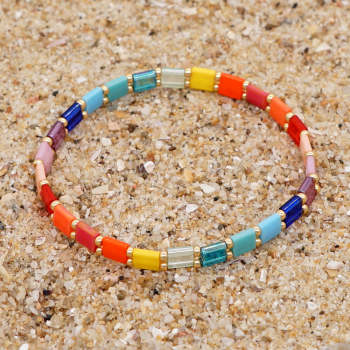 Tila Bracelet Rainbow Colors Handcrafted Gift for Jewelry Lovers - NameNecklace