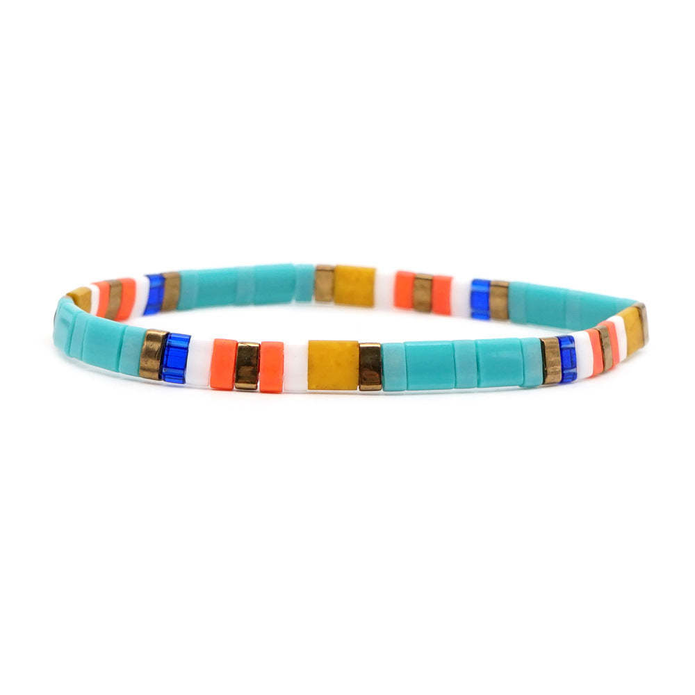 Tila Bead Bracelet Blue and Orange Vintage Fashion Bracelets Gift - NameNecklace