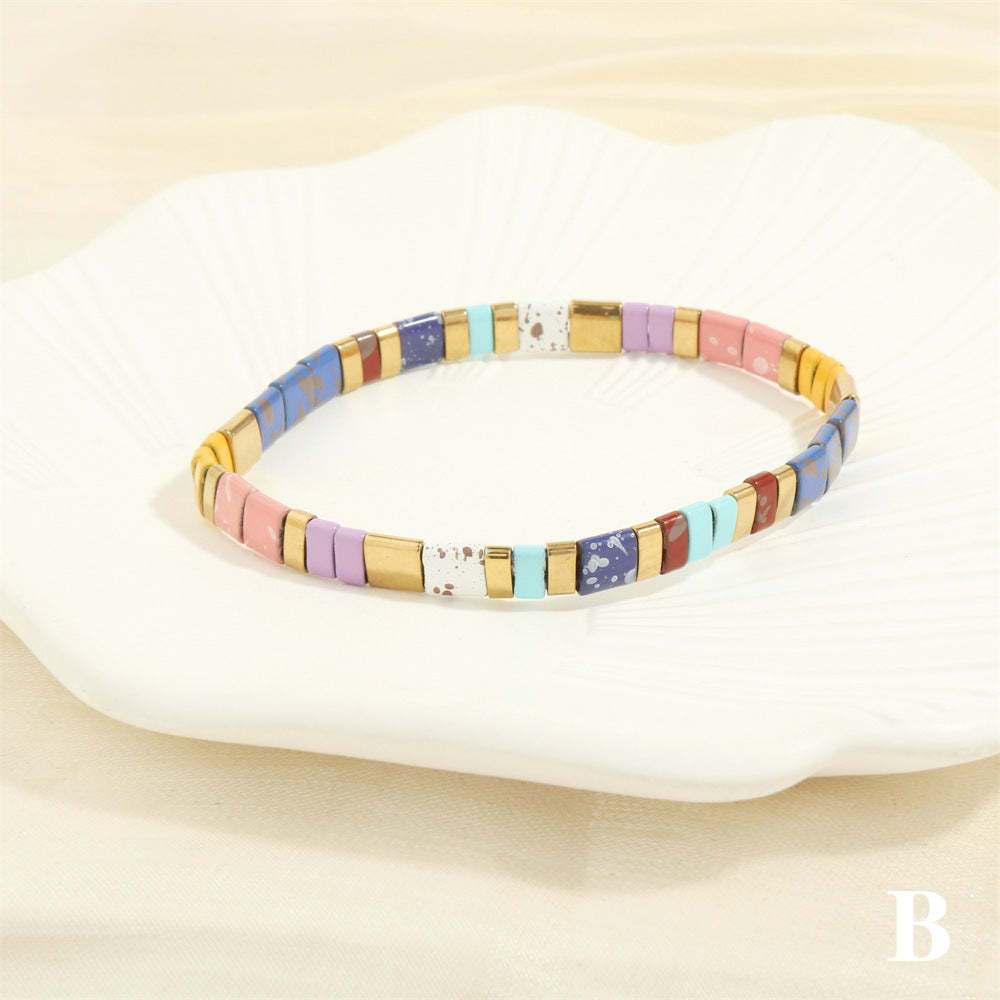 Charming Tila Bracelet Colorful Bracelet Gift for Her - NameNecklace