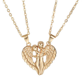 Personalized Couple Necklace Magnetic Matching Angel Necklaces for Couples Valentine's Gift for Lover - NameNecklace