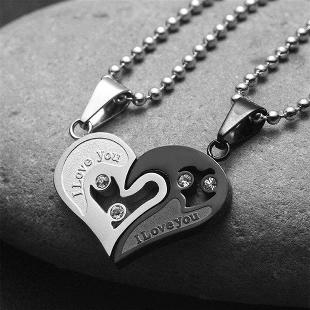 Personalized Couple Necklace Matching Cordate Necklaces for Couples Valentine's Gift for Lover - NameNecklace