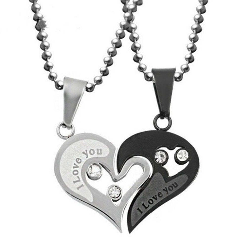 Personalized Couple Necklace Matching Cordate Necklaces for Couples Valentine's Gift for Lover - NameNecklace