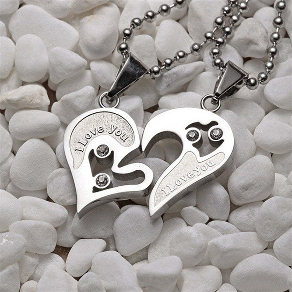 Personalized Couple Necklace Matching Cordate Necklaces for Couples Valentine's Gift for Lover - NameNecklace
