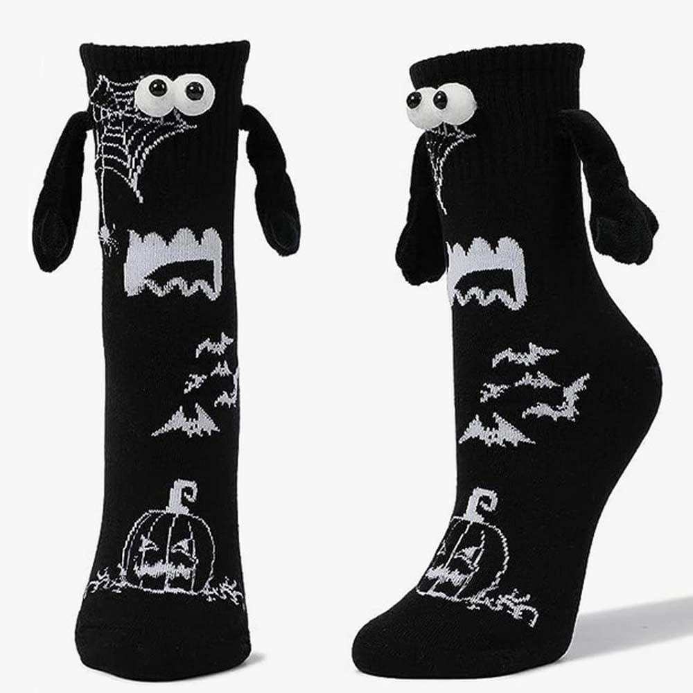 Funny Doll Mid Tube Socks Magnetic Holding Hand Socks Scary Pumpkin Halloween Gifts - Giftlab