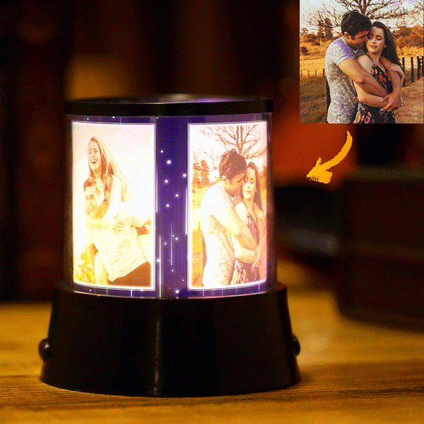 Personalised Photo Lamp, Custom Night Five Photos - yournamenecklaceuk