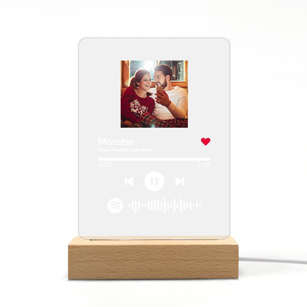 Scannable Custom Spotify Code Lamp Acrylic Music Plaque Night Light Romantic Gifts - yournamenecklaceuk