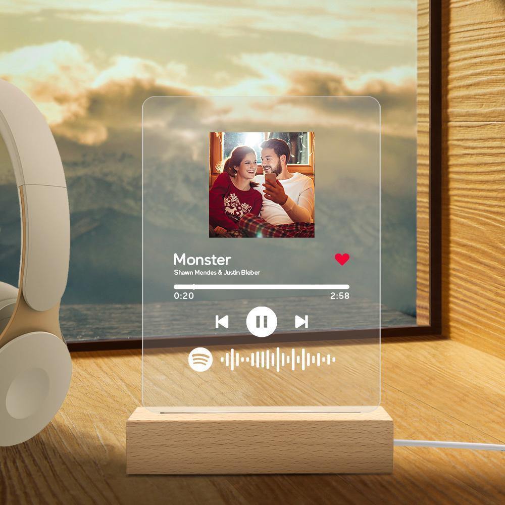 Scannable Custom Spotify Code Lamp Acrylic Music Plaque Night Light Romantic Gifts - yournamenecklaceuk
