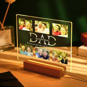 Custom Photo Night Lamp Personalized Acrylic LED Night Light with Text Father's Day Gifts For Him - NameNecklace