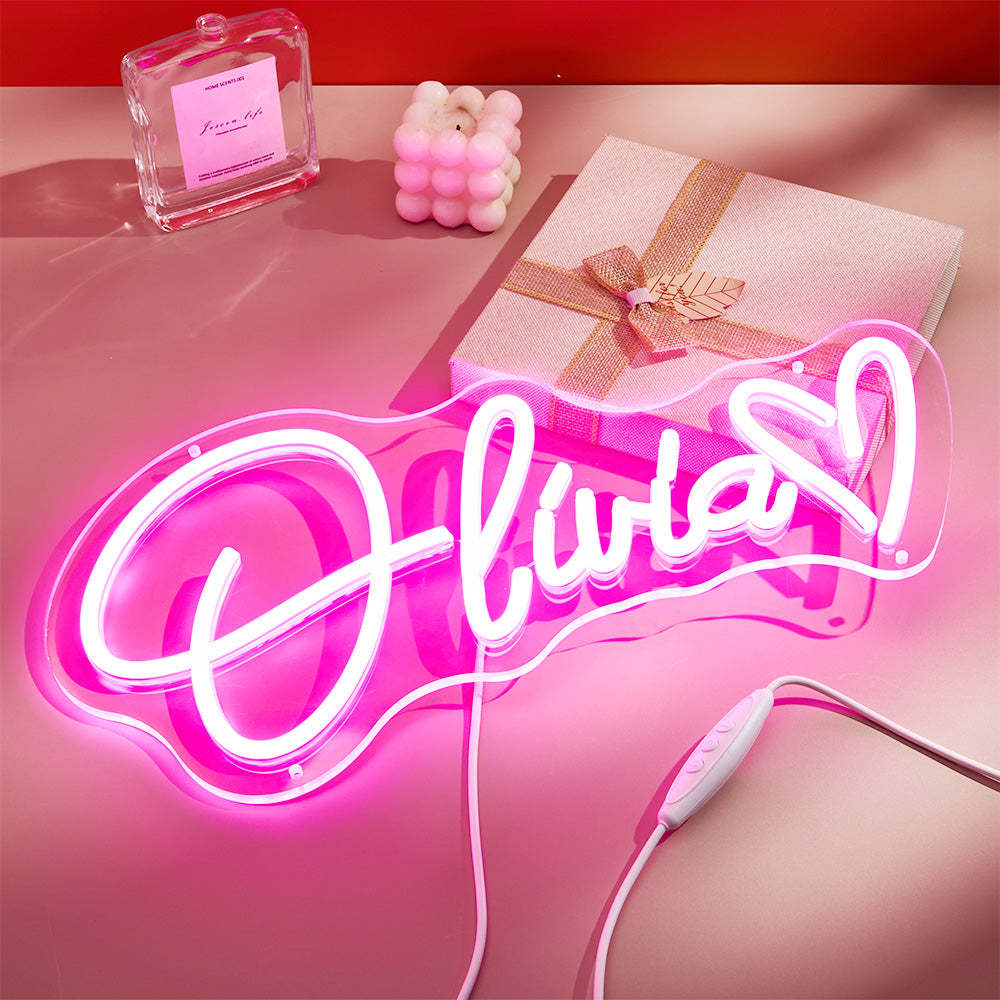 Custom Neon Lamp Personalized Name Neon Sign Adjustable Lamp Creative Decor for Bedroom - NameNecklace