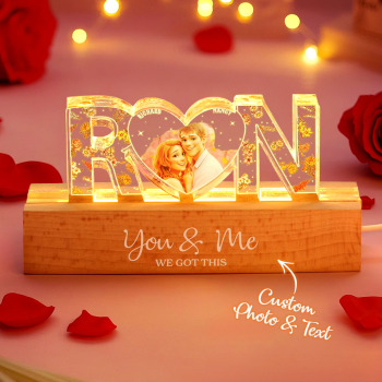 Couples personalized flower night light