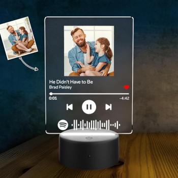 Father's Day Gift Spotify Led Light Lamp Custom Night Light Music Song Plaque 7 Colors - yournamenecklaceuk