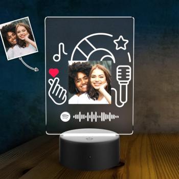 Custom Spotify Acrylic Song Poster Led Light Valentines Day Gift - yournamenecklaceuk