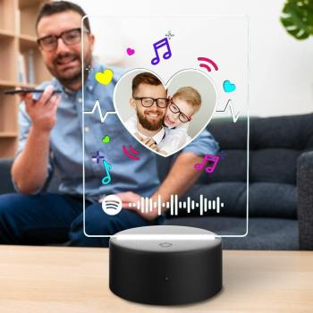 Father's Day Gift Spotify Led Lamp Custom Photo Night Light Music Song Plaque 7 Colors - yournamenecklaceuk