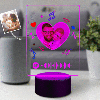 Father's Day Gift Spotify Led Light Lamp Custom Night Light Music Song Plaque 7 Colors - yournamenecklaceuk