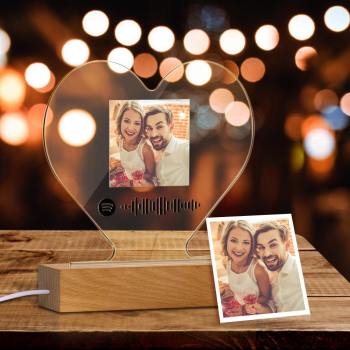 Custom Scannable Spotify Code Night Light Photo Acrylic Heart Shape Creative Couple Theme Gifts - yournamenecklaceuk