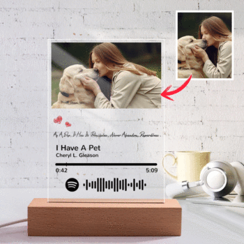 Scannable Spotify Code Night Light Photo Engraved Acrylic Pet Theme Gifts - yournamenecklaceuk