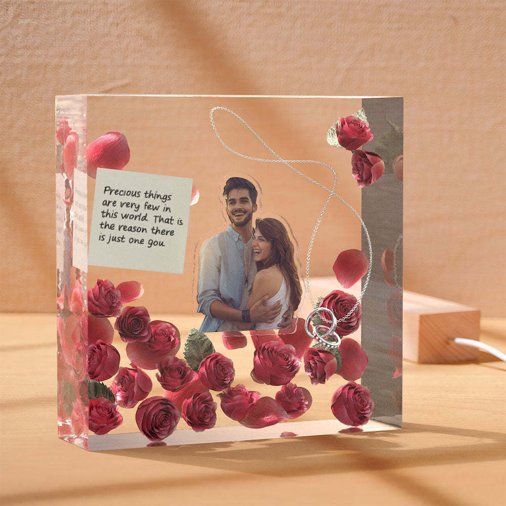 Custom Photo Night Light Square Three-dimensional Valentine's Day Gifts - NameNecklace