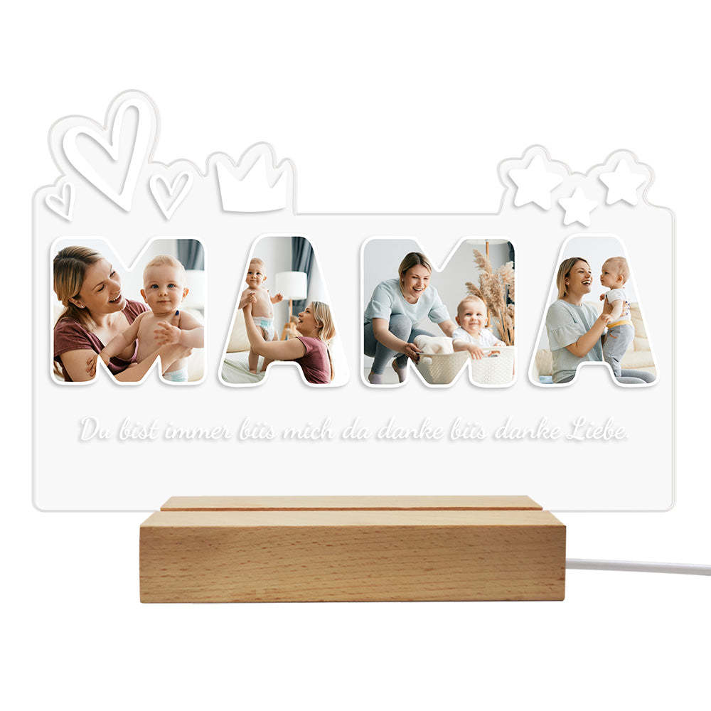 Custom Photo Night Light Personalized Mama Lamp Gifts for Mother's Day - NameNecklace