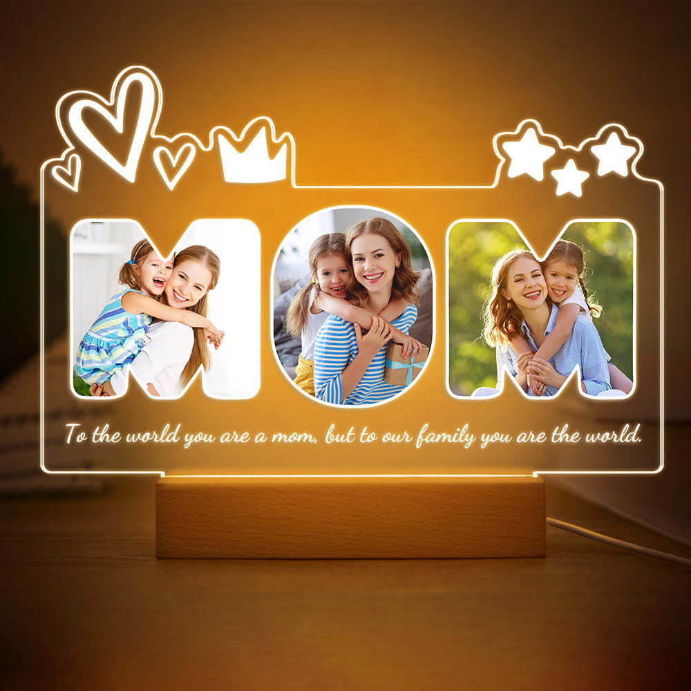 Custom Acrylic Night Light Personalized Mom Photo Lamp Gifts for Mother's Day - NameNecklace