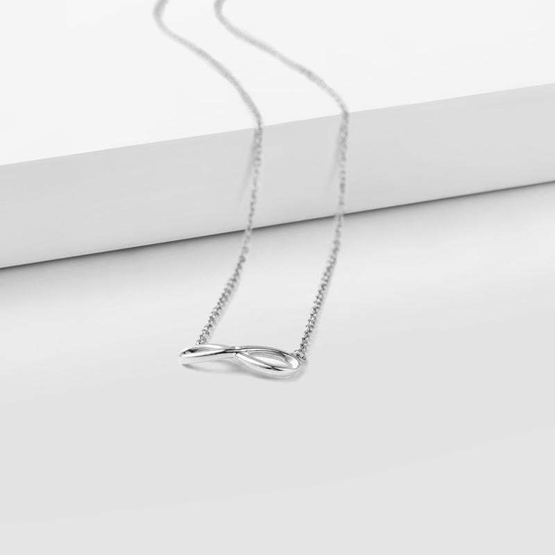 Infinity Love Necklace With Swarovski Crystal Silver