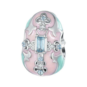 easter egg pink charm 925 sterling silver for easter xs2086