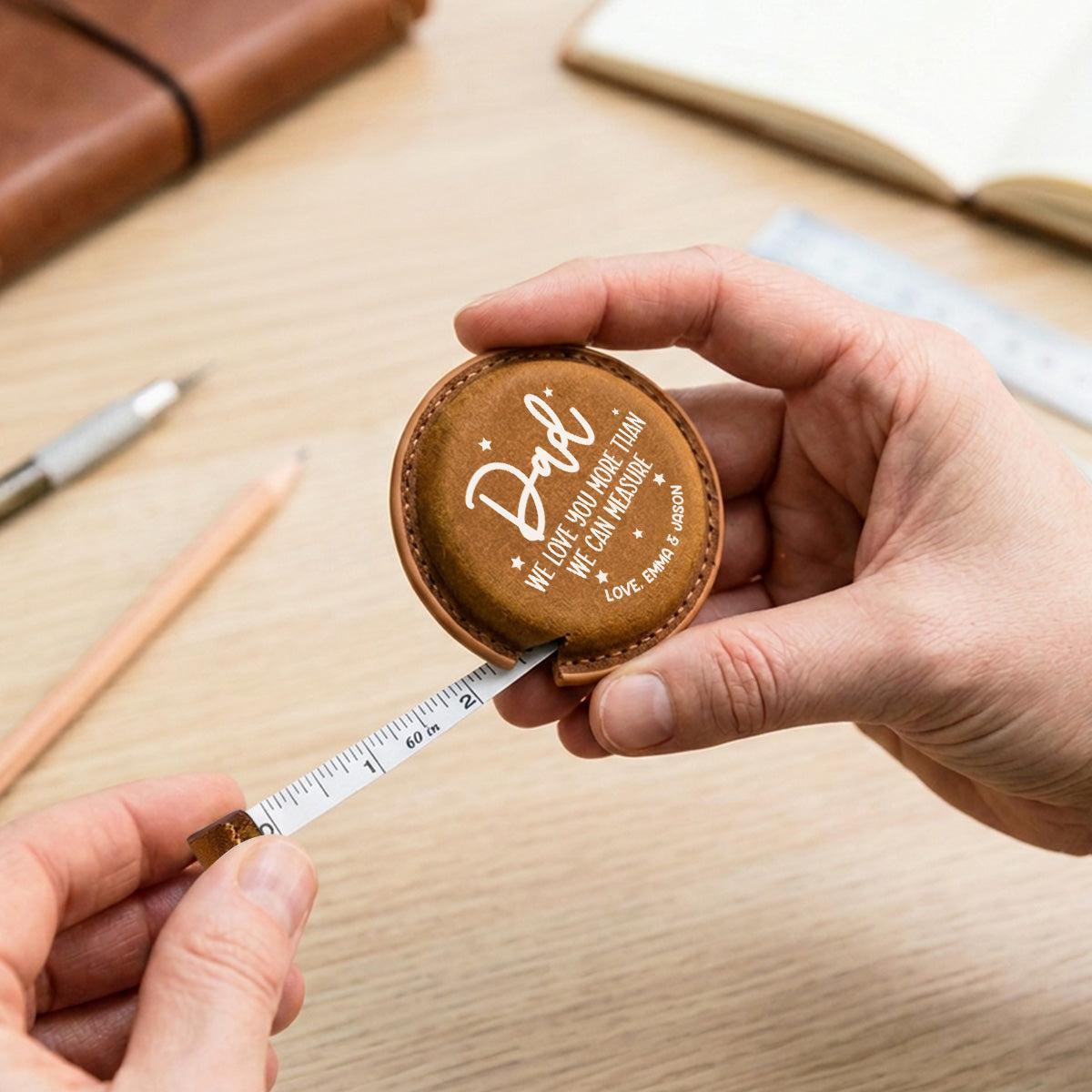 Personalized Leather Tape Measure Custom Name Engraved Tool Father's Day Gift for Best Dad Ever