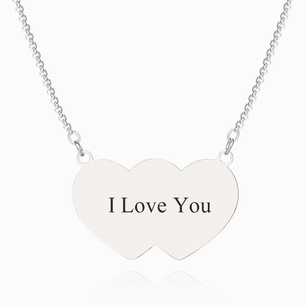 Heart To Hearts Photo Engraved Tag Necklace Silver