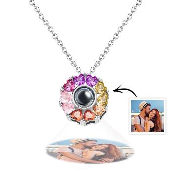 925 Sterling Silver Projection Photo Love Necklace Personalized Projective Pendant Gift for Her - NameNecklace