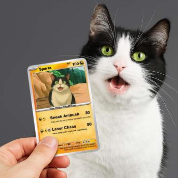 Funny Custom Pet Card from Photo – Personalized Anime Gift for Cat Owners and Animal Lovers