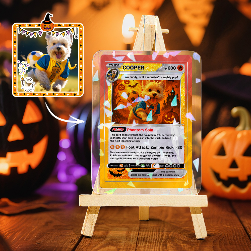 Custom Christmas Game Card Personalized Cartoon Trading Card with Photo & Name, Unique Holiday Gift for Lover - namenecklace