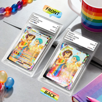 Personalised LGBT Couple Card Custom Comics Portrait Trading Card Christmas Gift for Him, Her, or Them - namenecklace