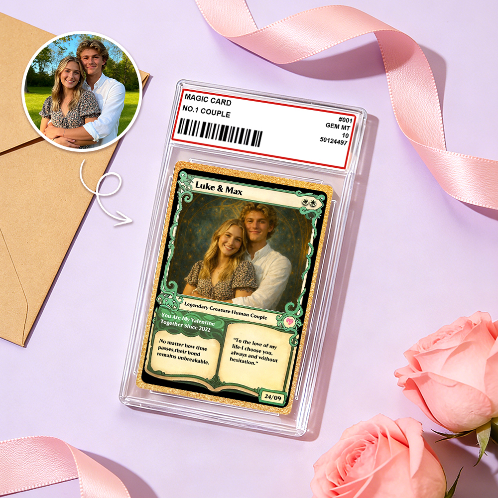 Custom MTG Anime Card Personalized Magic Card Fantasy Game Anime Card Valentine's Day Gift for Couple - namenecklace