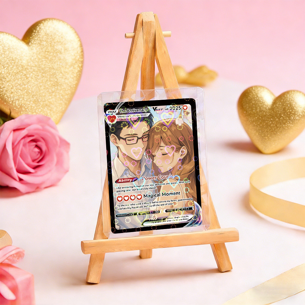 Personalized Photo Anime VMAX Card Fantasy Game Anime Card Valentine's Day Gift for Couple - namenecklace