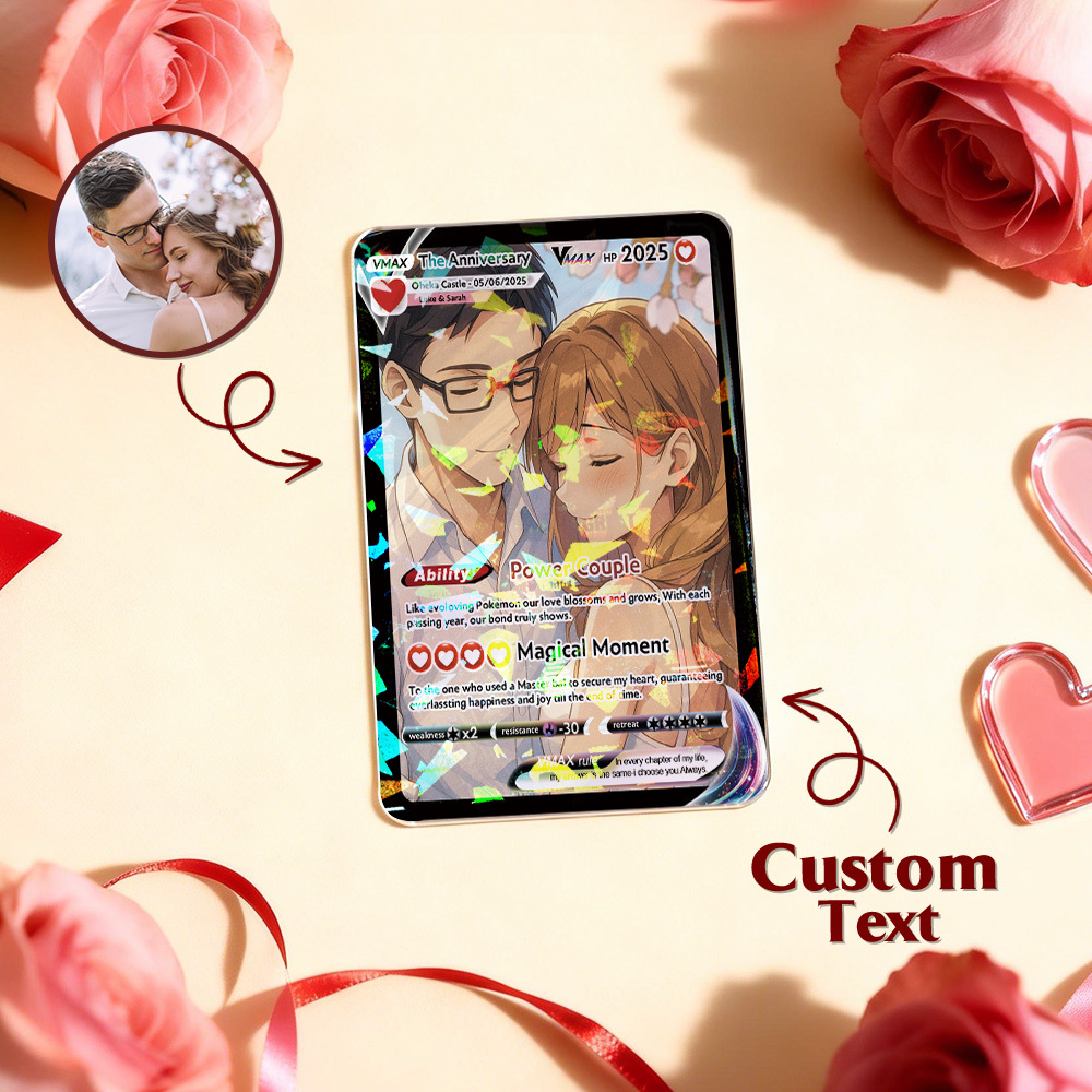 Personalized Photo Anime VMAX Card Fantasy Game Anime Card Valentine's Day Gift for Couple - namenecklace