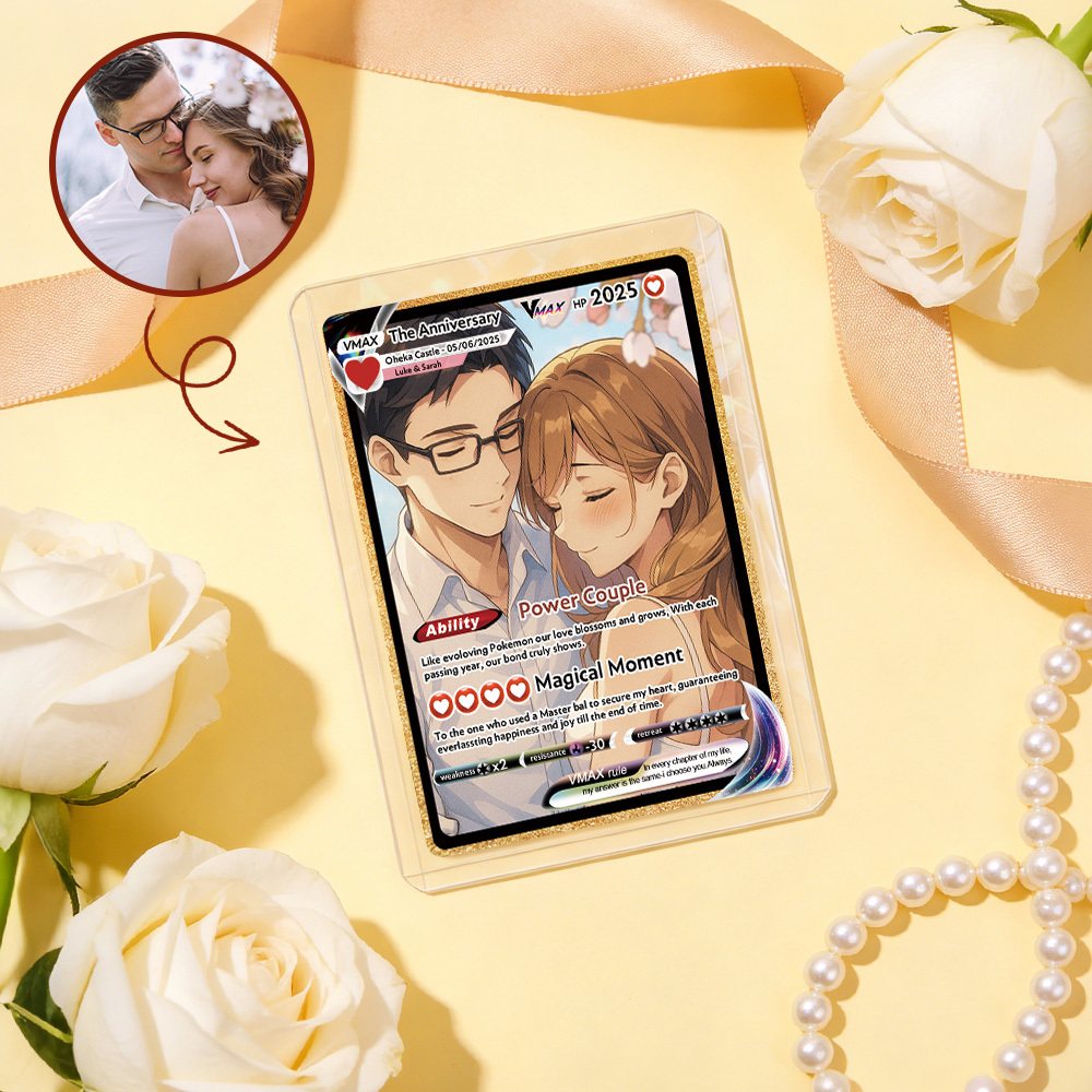 Personalized Photo Anime VMAX Card Fantasy Game Anime Card Valentine's Day Gift for Couple - namenecklace