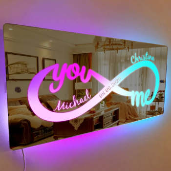 Personalized Name Mirror Light Infinity Love Gift for Couple - NameNecklace