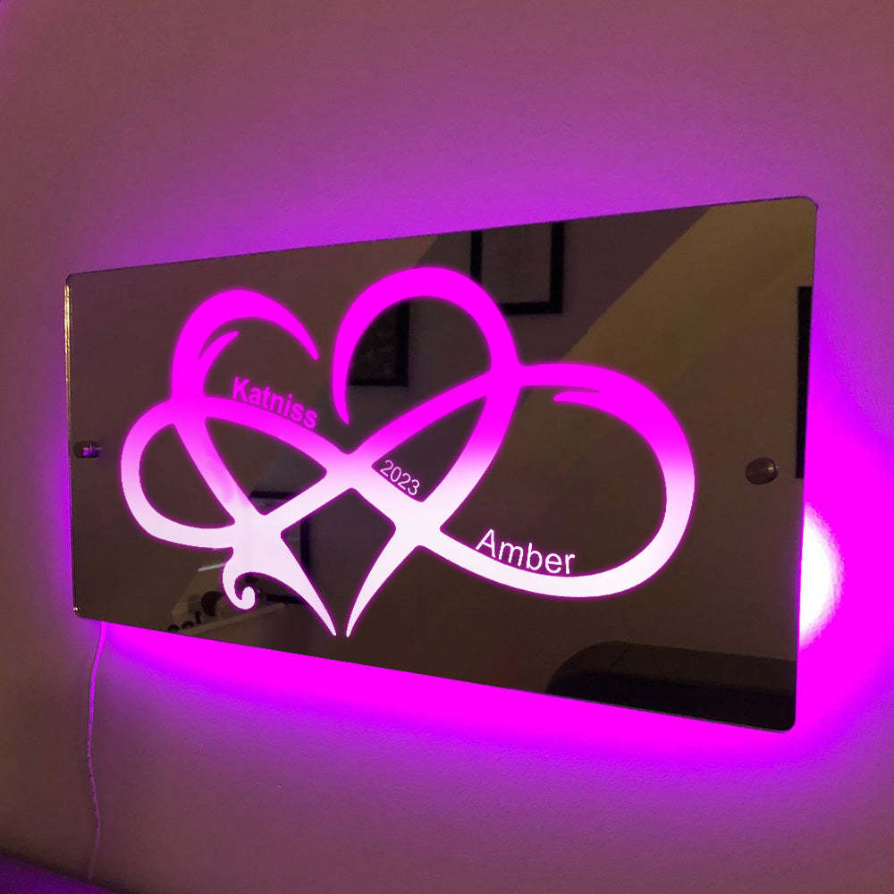 Personalized Name Infinity Love Mirror Light Couple Gift - NameNecklace