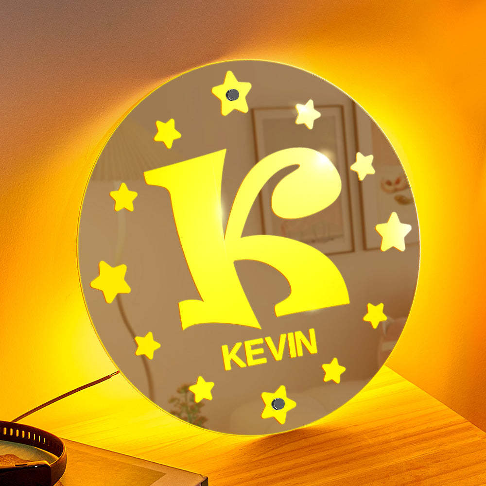 Personalized Custom Mirror Light Name Letter Night Light - NameNecklace