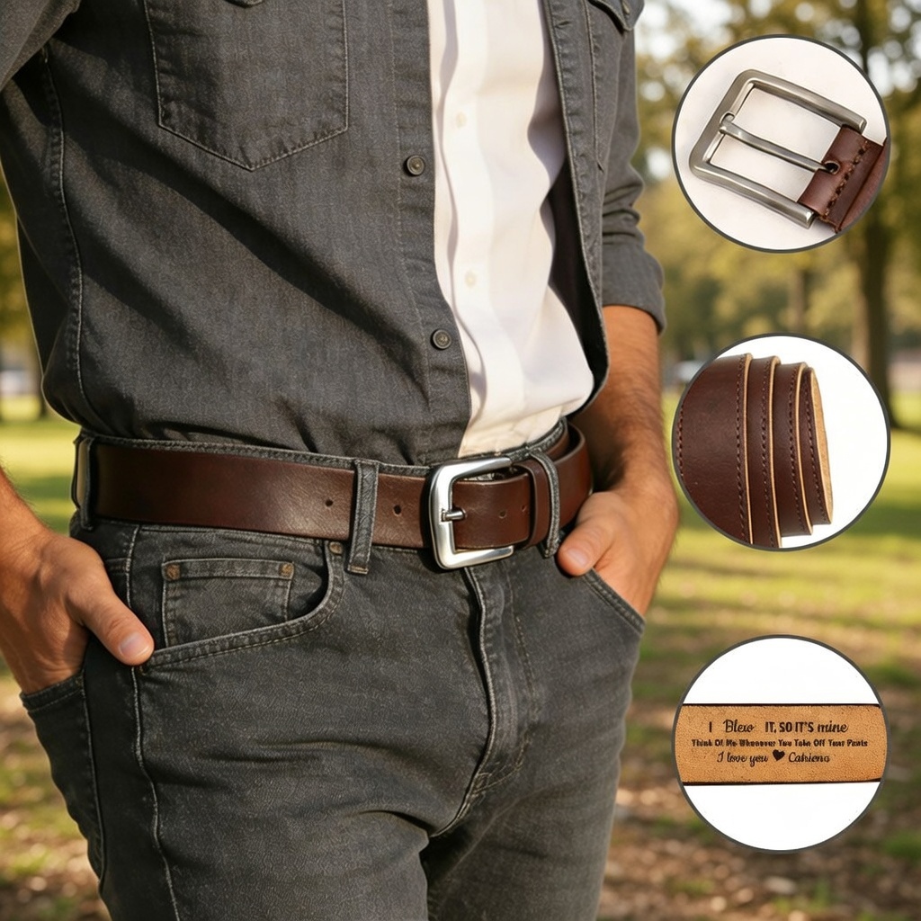 I Sucked It I Licked It So It's Mine Personalized Cowhide Belt Naughty Custom Engraved Cowhide Belt for Men Valentine's Day Gifts