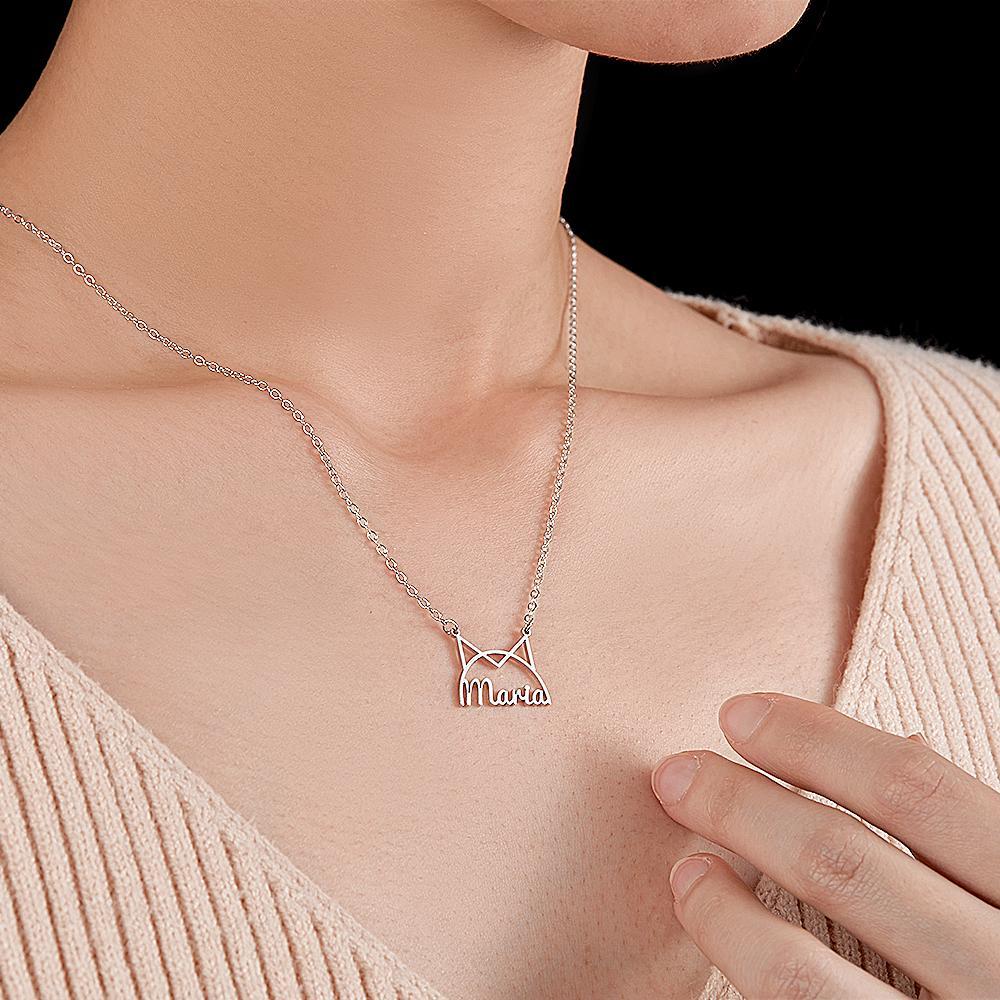 Personalized Pet Name Necklace for Women Pet Lover Memorial Pendant Necklace Cat Animal Pendant Jewelry Gift - NameNecklace