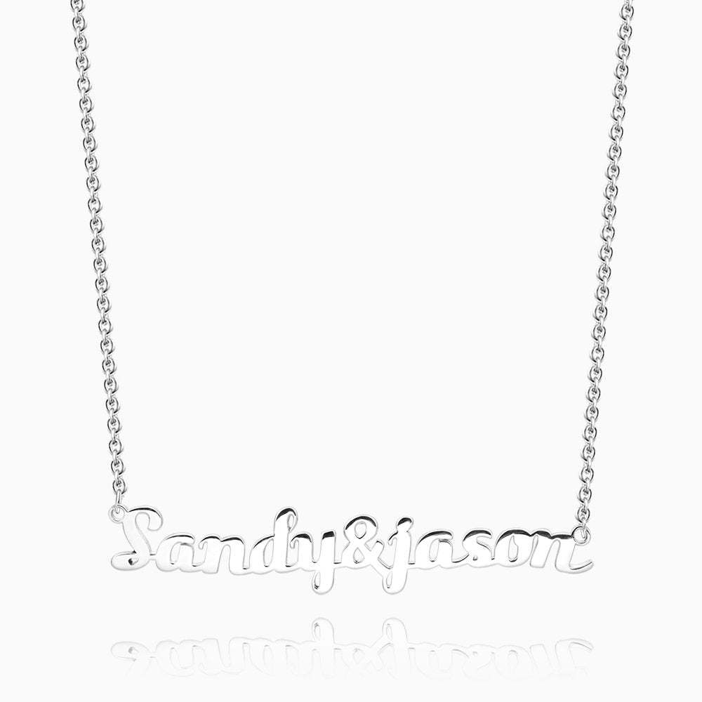 Couple Name Necklace Silver