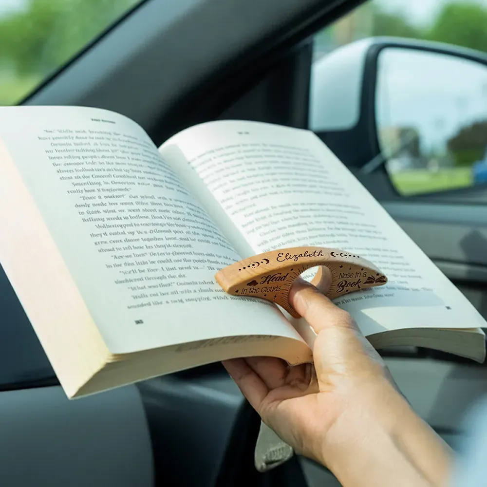 Personalized Book Page Holder for Book Lovers & Custom Name Wooden Reading Accessory Unique Handmade Reading Gift