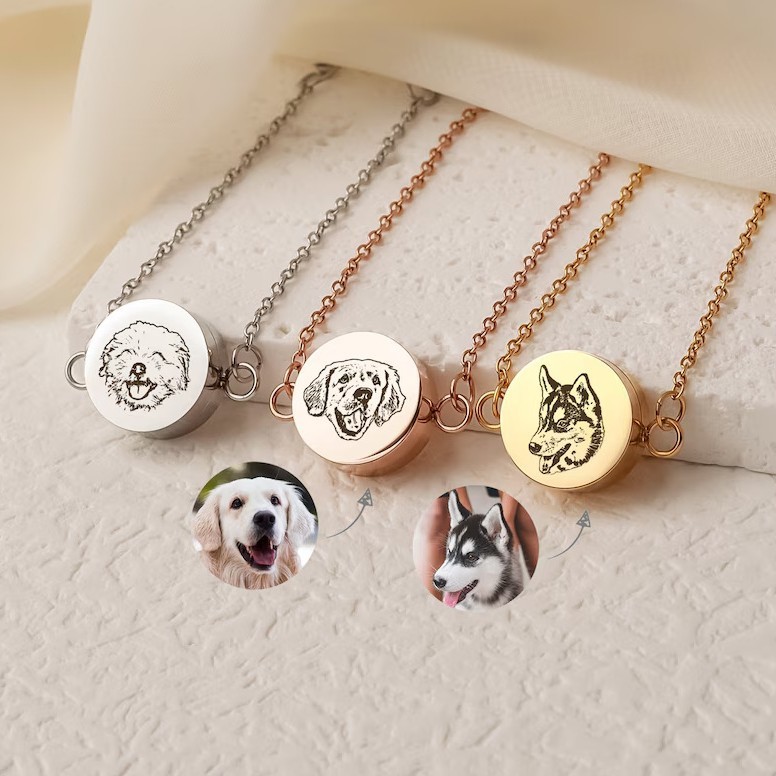 Personalized Pet Hair Memorial Bracelet Custom Name and Life Dates Pet Memorial Briacelet  Gift for Fur Mom