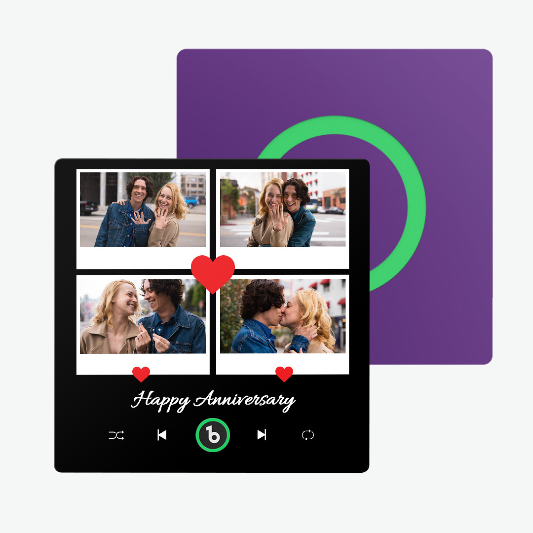 New 4.0 Upgrade Custom Music Fridge Magnet Colorful Frame Album Fridge Magnet Can Play Songs Gift for Couple Can Upload Your Music