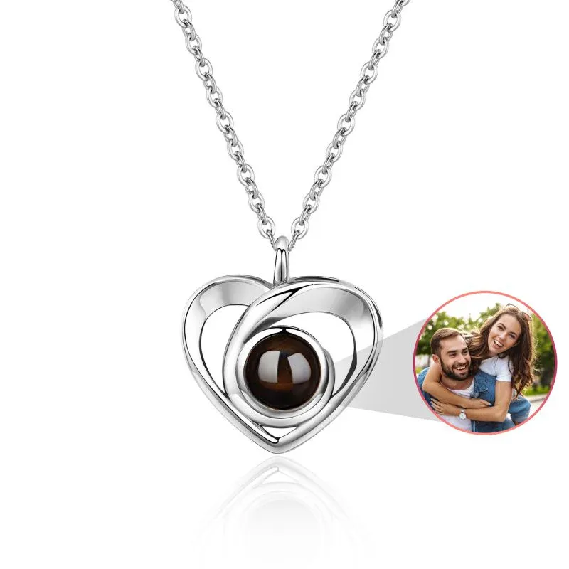 Custom Photo Projection Heart Necklace Personalized Photo Keepsake Necklace Cherished Memories Photo Necklace Gift for Her