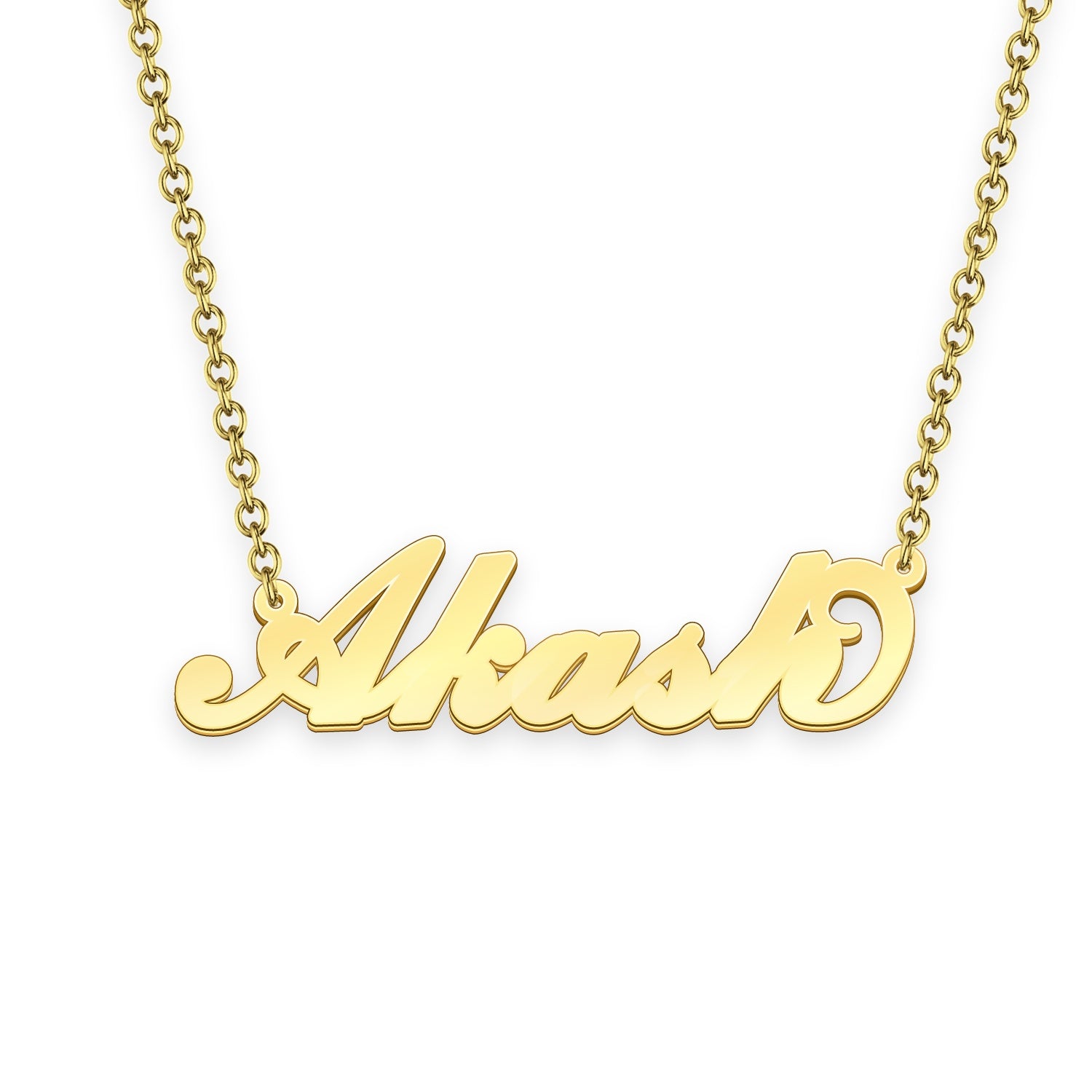 Akash Name Necklace Gold Custom Necklace Personalized Gifts for Her